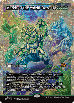 March of the World Ooze (Showcase) (Fracture Foil) (412) [Aetherdrift] foil - Deck Out Gaming
