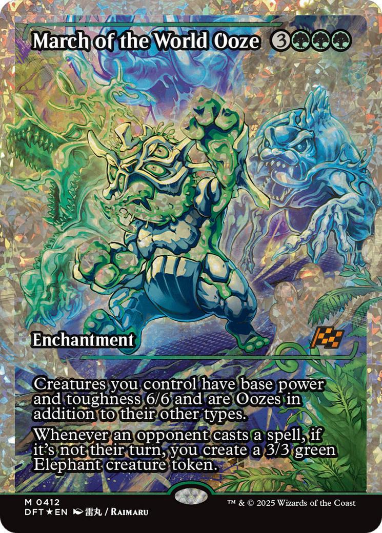 March of the World Ooze (Showcase) (Fracture Foil) (412) [Aetherdrift] foil - Deck Out Gaming