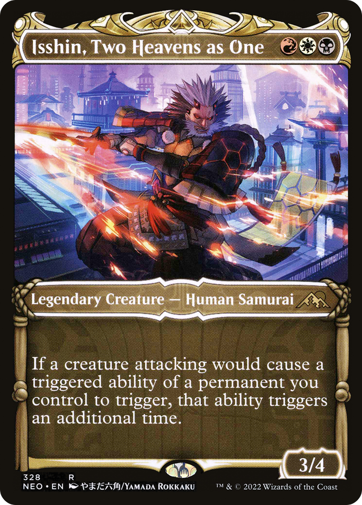 Isshin, Two Heavens as One (Showcase) (328) [Kamigawa: Neon Dynasty] foil - Deck Out Gaming