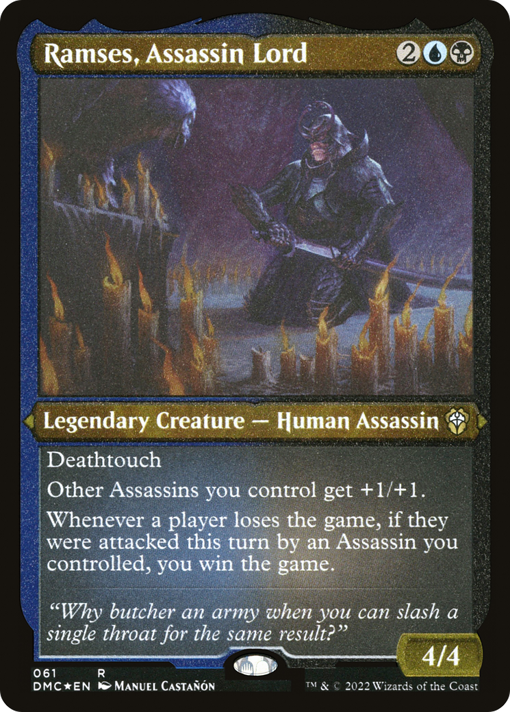 Ramses, Assassin Lord (61) [Dominaria United Commander] etched - Deck Out Gaming