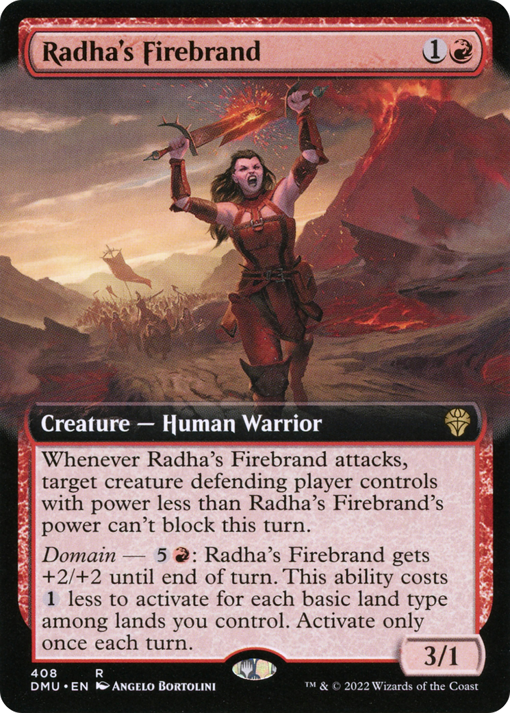 Radha's Firebrand (Extended Art) (408) [Dominaria United] - Deck Out Gaming