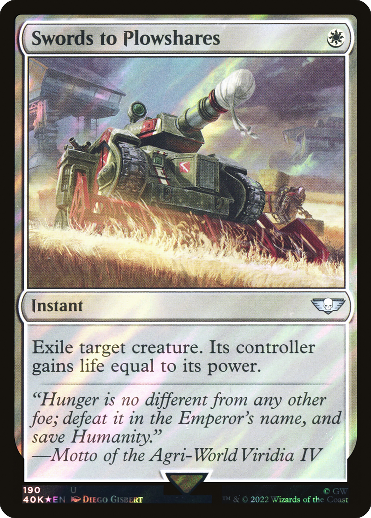 Swords to Plowshares (Surge Foil) (190) [Warhammer 40,000 Commander] foil - Deck Out Gaming