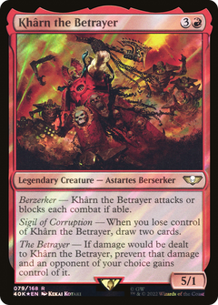 Kharn the Betrayer (Surge Foil) (79) [Warhammer 40,000 Commander] foil - Deck Out Gaming
