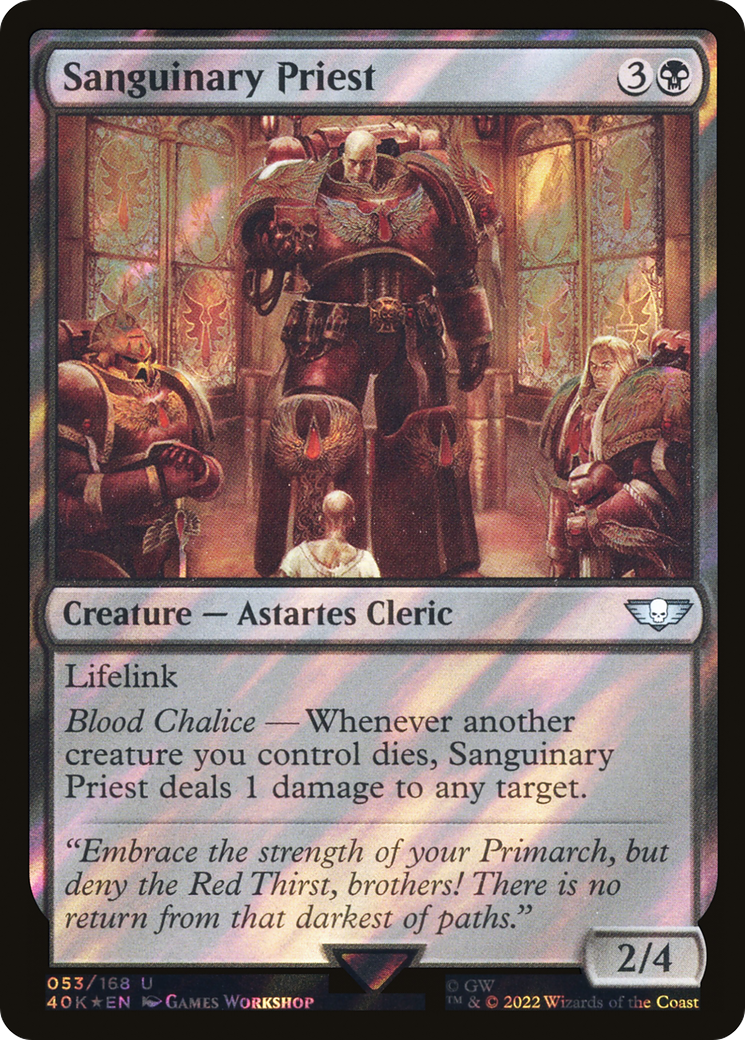 Sanguinary Priest (Surge Foil) (53) [Warhammer 40,000 Commander] foil - Deck Out Gaming