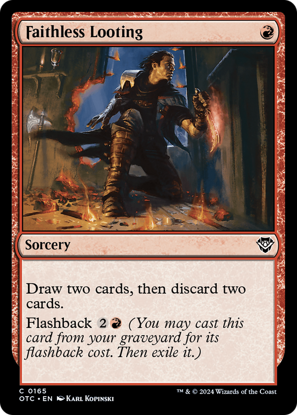 Faithless Looting (165) [Outlaws of Thunder Junction Commander] - Deck Out Gaming