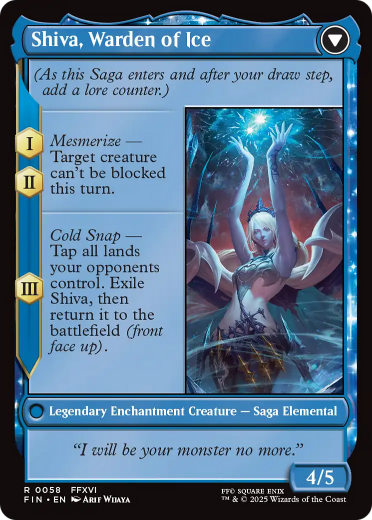 Jill, Shiva's Dominant // Shiva, Warden of Ice (58) [FINAL FANTASY] foil - Deck Out Gaming