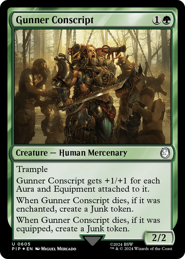 Gunner Conscript (Surge Foil) (605) [Fallout] foil - Deck Out Gaming