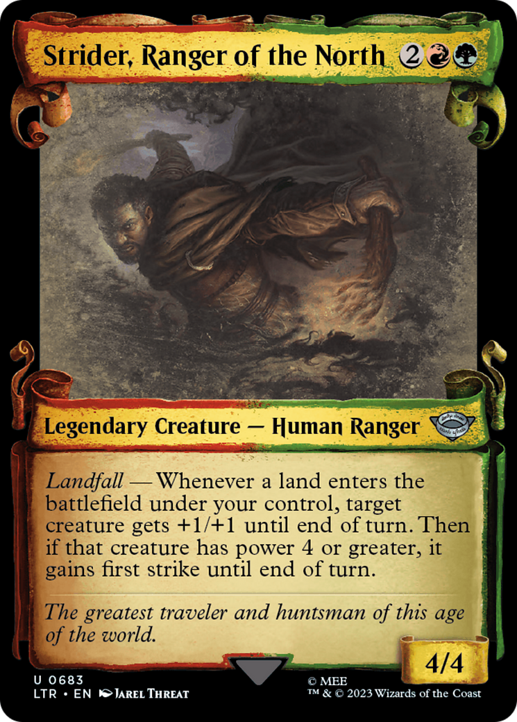 Strider, Ranger of the North (Showcase Scrolls) (683) [The Lord of the Rings: Tales of Middle-earth] foil - Deck Out Gaming