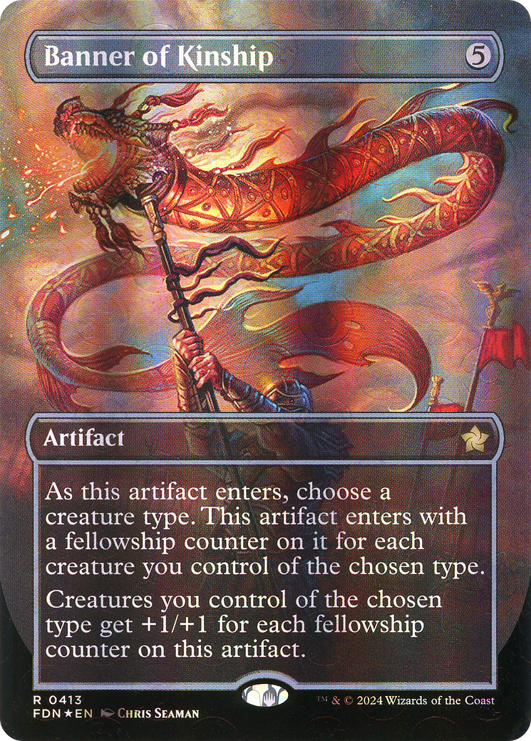 Banner of Kinship (Borderless) (Mana Foil) (413) [Foundations] foil - Deck Out Gaming