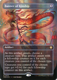 Banner of Kinship (Borderless) (Mana Foil) (413) [Foundations] foil - Deck Out Gaming