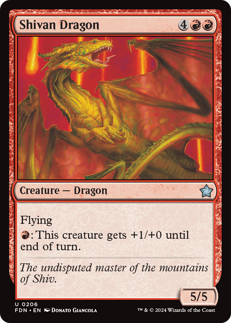 Shivan Dragon (206) [Foundations] foil - Deck Out Gaming