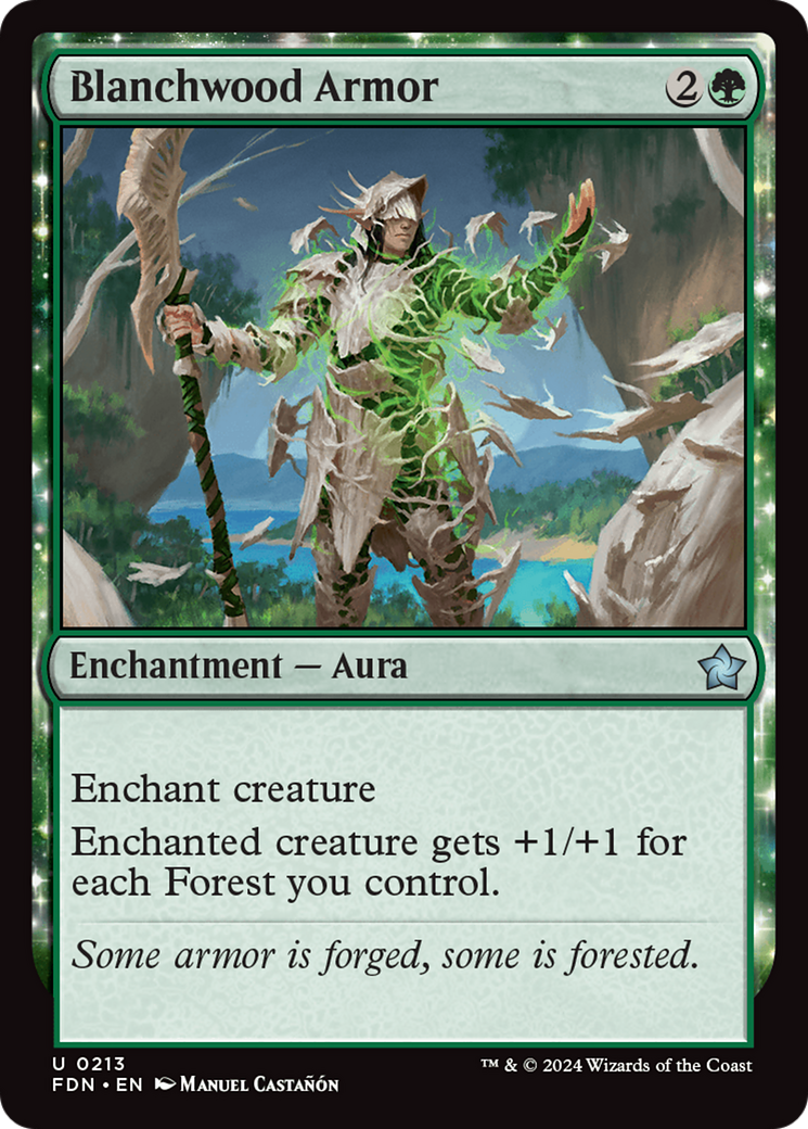 Blanchwood Armor (213) [Foundations] foil - Deck Out Gaming
