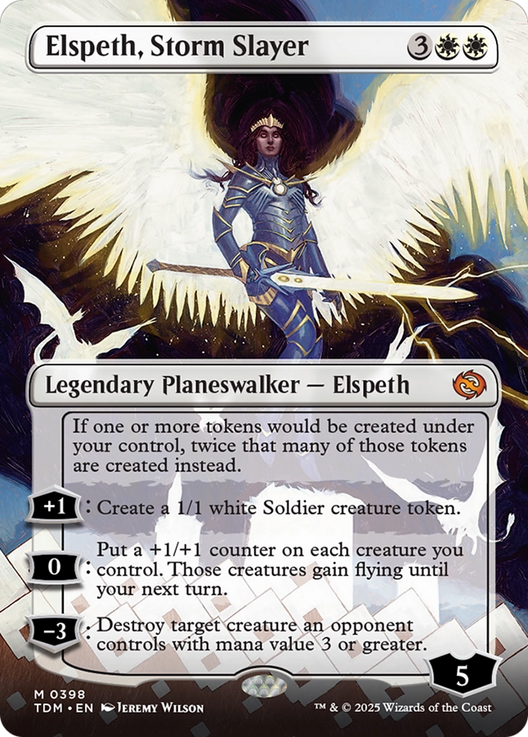 Elspeth, Storm Slayer (Borderless) (398) [Tarkir: Dragonstorm] foil - Deck Out Gaming