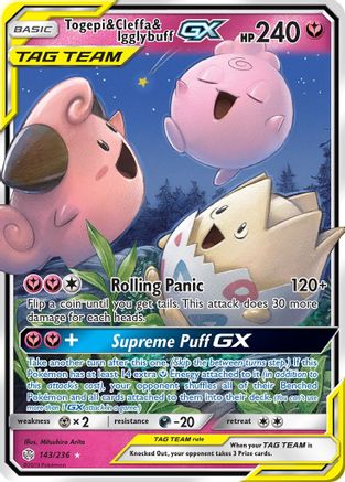 Togepi & Cleffa & Igglybuff GX (143) [SM - Cosmic Eclipse] Holofoil - Deck Out Gaming