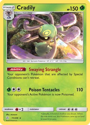 Cradily (11) [SM - Cosmic Eclipse] Reverse Holofoil - Deck Out Gaming