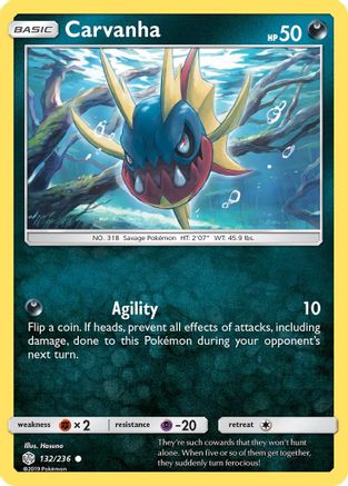 Carvanha (132) [SM - Cosmic Eclipse] Reverse Holofoil - Deck Out Gaming