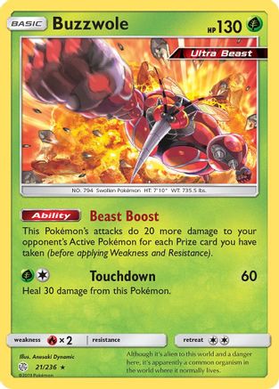 Buzzwole (21) [SM - Cosmic Eclipse] Reverse Holofoil - Deck Out Gaming