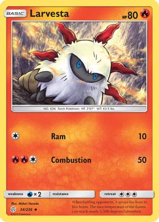 Larvesta (34) [SM - Cosmic Eclipse] Reverse Holofoil - Deck Out Gaming