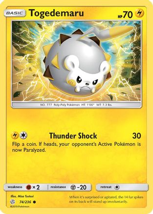 Togedemaru - 74/236 (74) [SM - Cosmic Eclipse] Reverse Holofoil - Deck Out Gaming