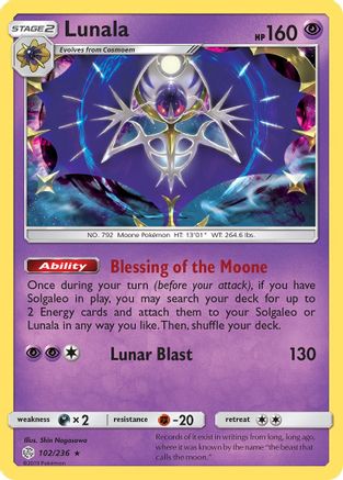 Lunala (102) [SM - Cosmic Eclipse] Reverse Holofoil - Deck Out Gaming