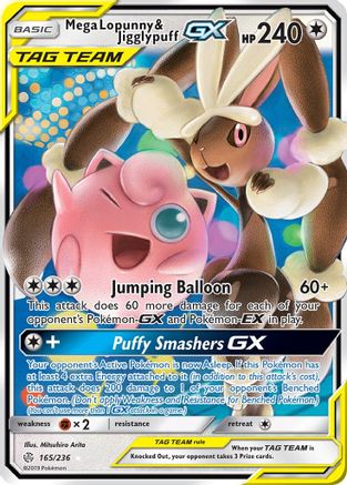 Mega Lopunny & Jigglypuff GX (165) [SM - Cosmic Eclipse] Holofoil - Deck Out Gaming