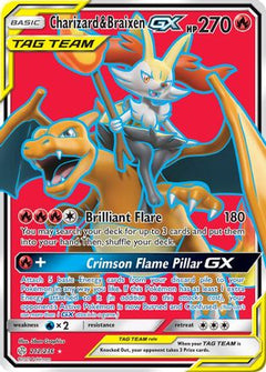 Charizard & Braixen GX (Full Art) (212) [SM - Cosmic Eclipse] Holofoil - Deck Out Gaming