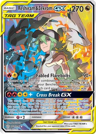 Reshiram & Zekrom GX (Full Art) (222) [SM - Cosmic Eclipse] Holofoil - Deck Out Gaming