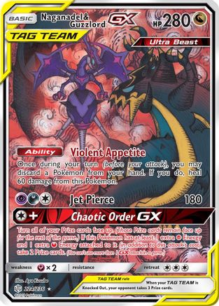 Naganadel & Guzzlord GX (Alternate Full Art) (224) [SM - Cosmic Eclipse] Holofoil - Deck Out Gaming