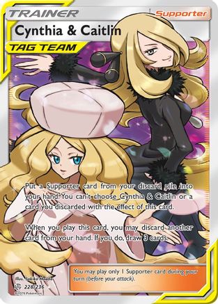 Cynthia & Caitlin (Full Art) (228) [SM - Cosmic Eclipse] Holofoil - Deck Out Gaming