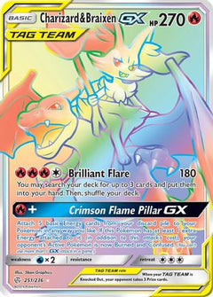 Charizard & Braixen GX (Secret) (251) [SM - Cosmic Eclipse] Holofoil - Deck Out Gaming