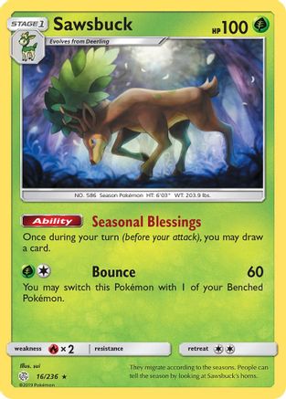 Sawsbuck (16) [SM - Cosmic Eclipse] Reverse Holofoil - Deck Out Gaming