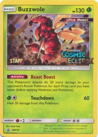 Buzzwole - SM218 (Prerelease) [Staff] (SM218) [SM Promos] Holofoil - Deck Out Gaming