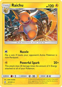 Raichu (67) [SM - Cosmic Eclipse] Reverse Holofoil - Deck Out Gaming