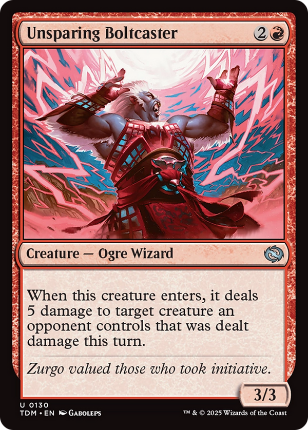 Unsparing Boltcaster (130) [Tarkir: Dragonstorm] foil - Deck Out Gaming