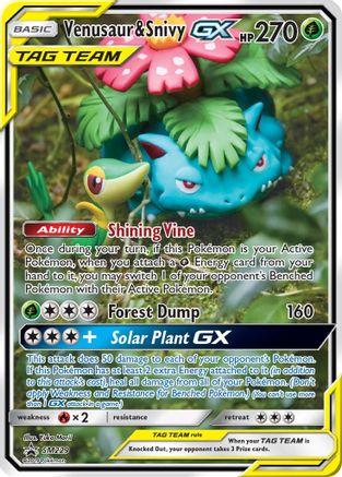 Venusaur & Snivy-GX [SM Black Star Promos] - Deck Out Gaming