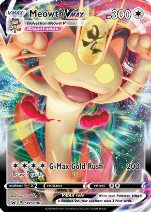 Meowth VMAX - SWSH005 (SWSH005) [SWSH: Sword & Shield Promo Cards] Holofoil - Deck Out Gaming