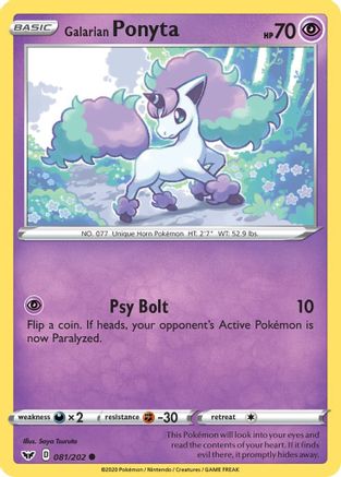 Galarian Ponyta (81) [SWSH01: Sword & Shield Base Set] Reverse Holofoil - Deck Out Gaming