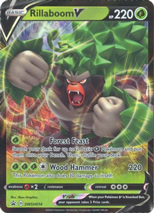 Rillaboom V - SWSH014 (SWSH014) [SWSH: Sword & Shield Promo Cards] Holofoil - Deck Out Gaming