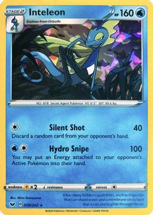 Inteleon - 059/202 (Cracked Ice Holo) (59) [Deck Exclusives] Holofoil - Deck Out Gaming