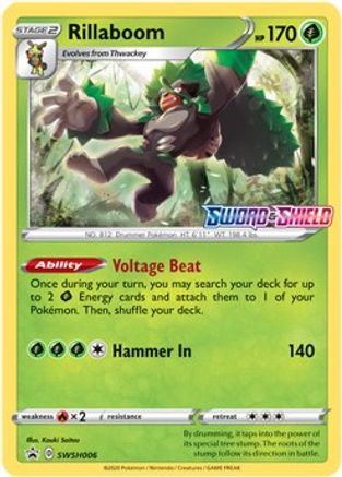 Rillaboom - SWSH006 (Prerelease) (SWSH006) [SWSH: Sword & Shield Promo Cards] Holofoil - Deck Out Gaming