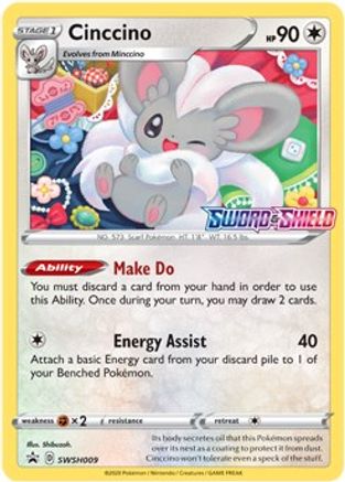 Cinccino - SWSH009 (Prerelease) (SWSH009) [SWSH: Sword & Shield Promo Cards] Holofoil - Deck Out Gaming