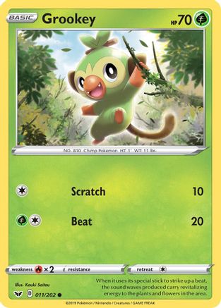 Grookey (011) (11) [SWSH01: Sword & Shield Base Set] Reverse Holofoil - Deck Out Gaming