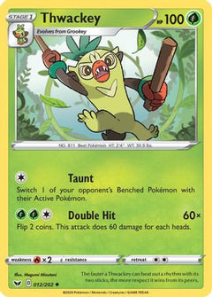 Thwackey (012) (12) [SWSH01: Sword & Shield Base Set] Reverse Holofoil - Deck Out Gaming
