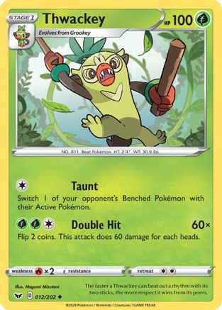 Thwackey (012) (12) [SWSH01: Sword & Shield Base Set] Reverse Holofoil - Deck Out Gaming