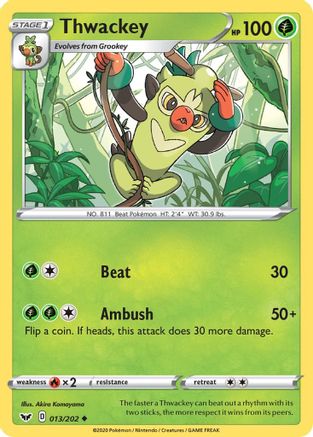 Thwackey (013) (13) [SWSH01: Sword & Shield Base Set] Reverse Holofoil - Deck Out Gaming