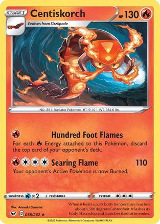 Centiskorch (39) [SWSH01: Sword & Shield Base Set] Reverse Holofoil - Deck Out Gaming