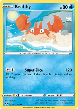 Krabby (043) (43) [SWSH01: Sword & Shield Base Set] Reverse Holofoil - Deck Out Gaming