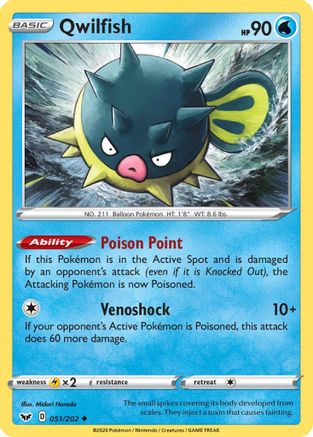 Qwilfish (51) [SWSH01: Sword & Shield Base Set] Reverse Holofoil - Deck Out Gaming