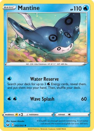 Mantine (52) [SWSH01: Sword & Shield Base Set] Reverse Holofoil - Deck Out Gaming