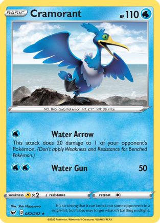 Cramorant (62) [SWSH01: Sword & Shield Base Set] Reverse Holofoil - Deck Out Gaming